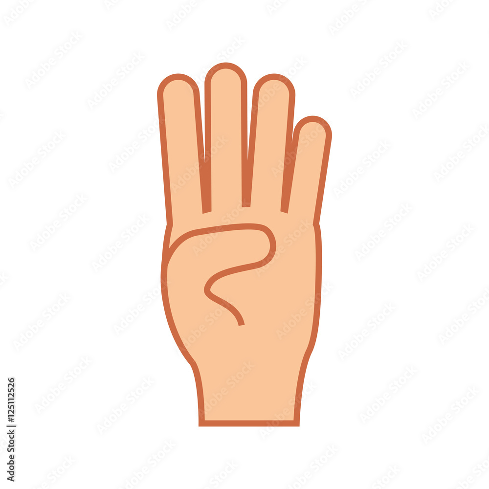 counting four hand gesture icon image vector illustration design counting four hand gesture icon image vector illustration design