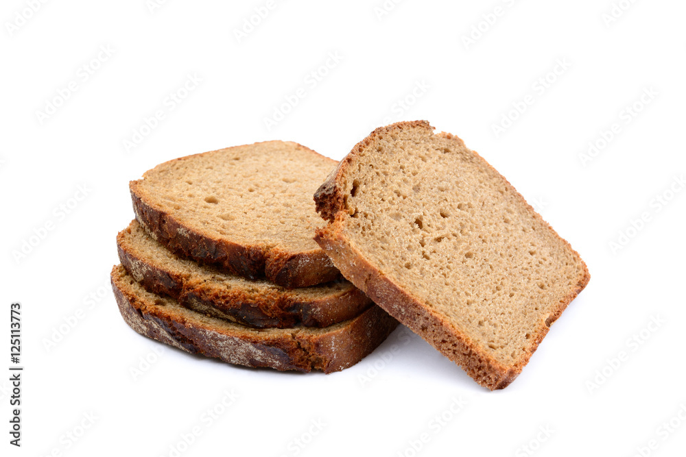 Sliced rye bread isolated on white background Sliced rye bread isolated on white background