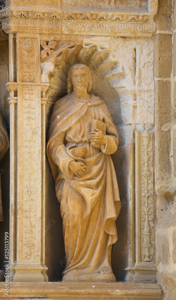 Statue of John the Apostle at the Church of Haro, La Rioja