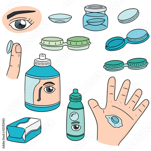vector set of contact lenses