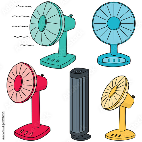 vector set of fan