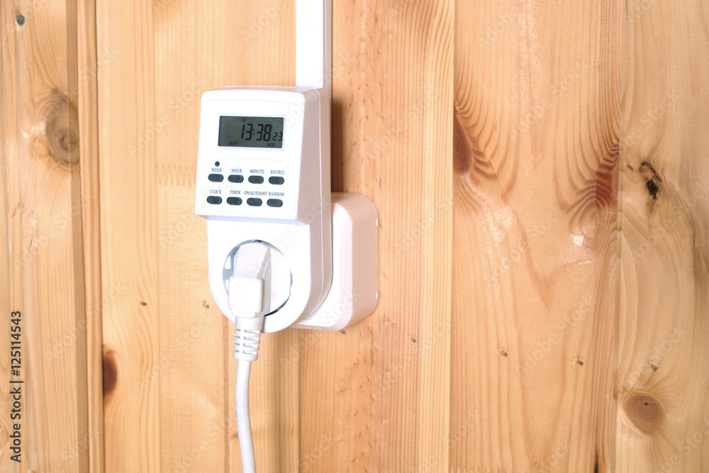 Working white electric timer socket plug operated smart house system ...