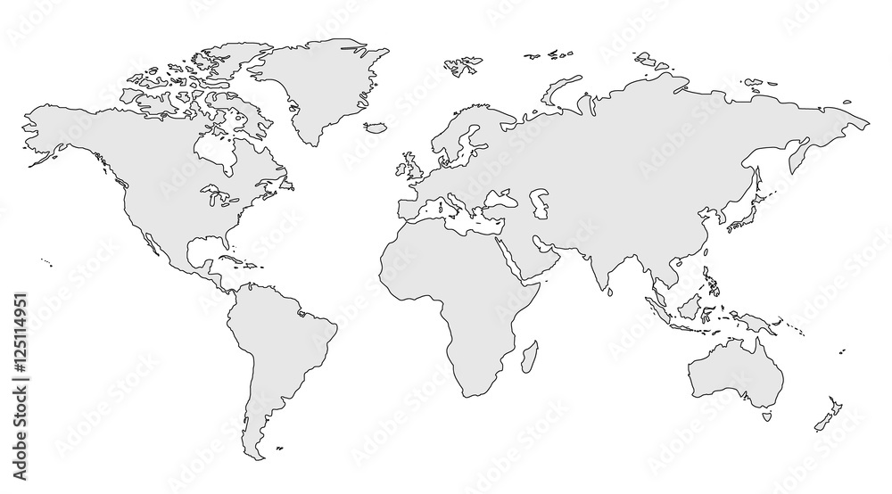 Gray Similar World Map Blank For Infographic Stock Illustration Adobe