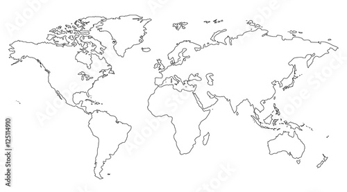 Similar world map blank for infographic isolated on white background