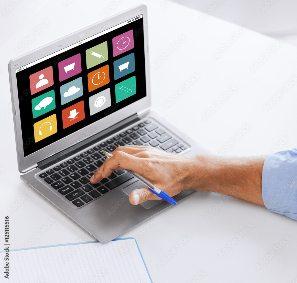 businessman with laptop computer working at office businessman with laptop computer working at office