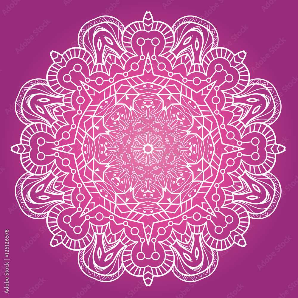 Ethnic Fractal Meditation Mandala Vector