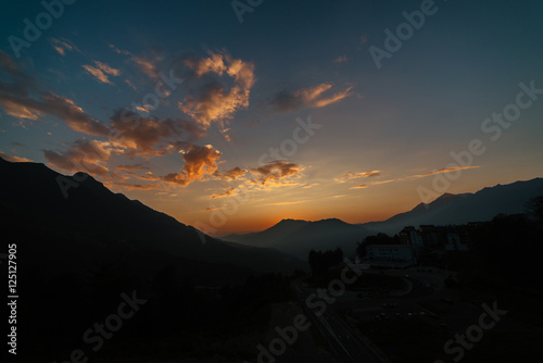 sunset in the mountains
