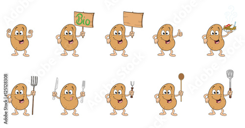 Kartoffelmännchen mit verschiedenen Gegenständen