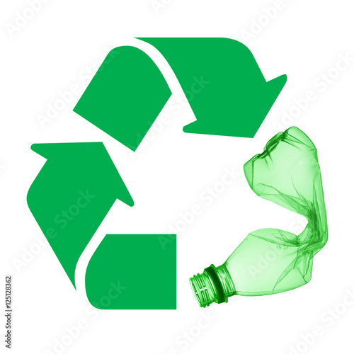 Recycle symbol isolated on white background photo