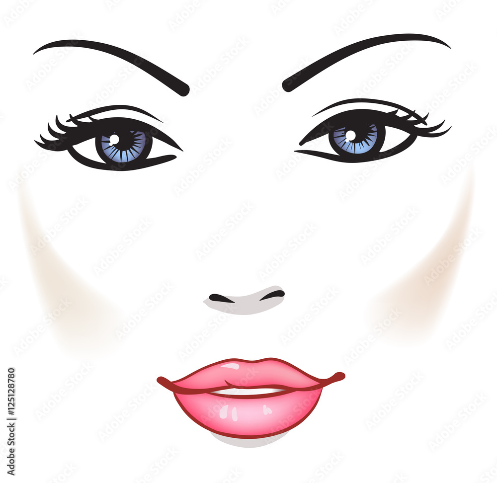 Beauty Woman Face, Beautiful Girl Vector Portrait Beauty Woman Face, Beautiful Girl Vector Portrait