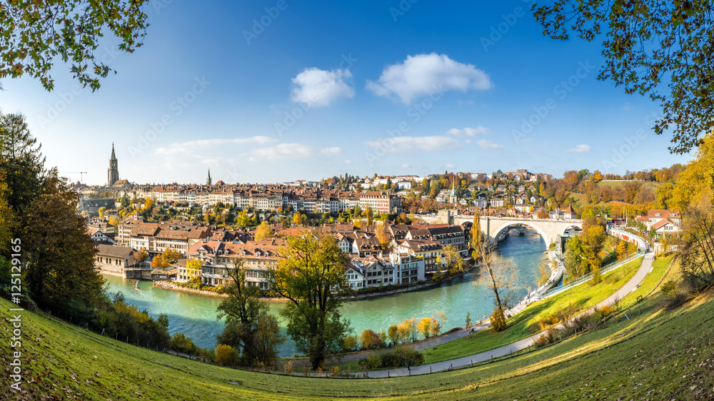 Obraz premium Panorama, Altstadt von Bern, Schweiz