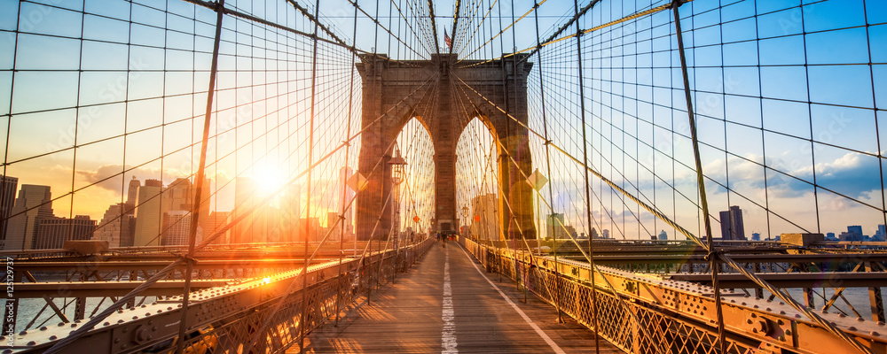 Naklejka premium New York Brooklyn Bridge Panorama