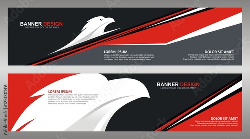 Eagle Style web page header / banner with red, and black color