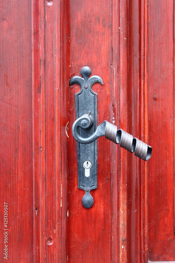Fototapeta premium Handle of an ancient medieval door
