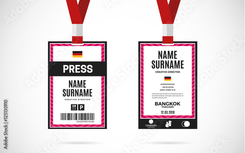 Press id card set vector design illustration