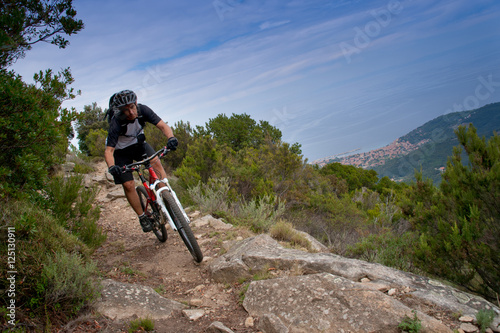 Elba Island, Mount Perone pedaling on a mountain bike