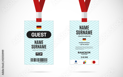 Guest id card set vector design illustration