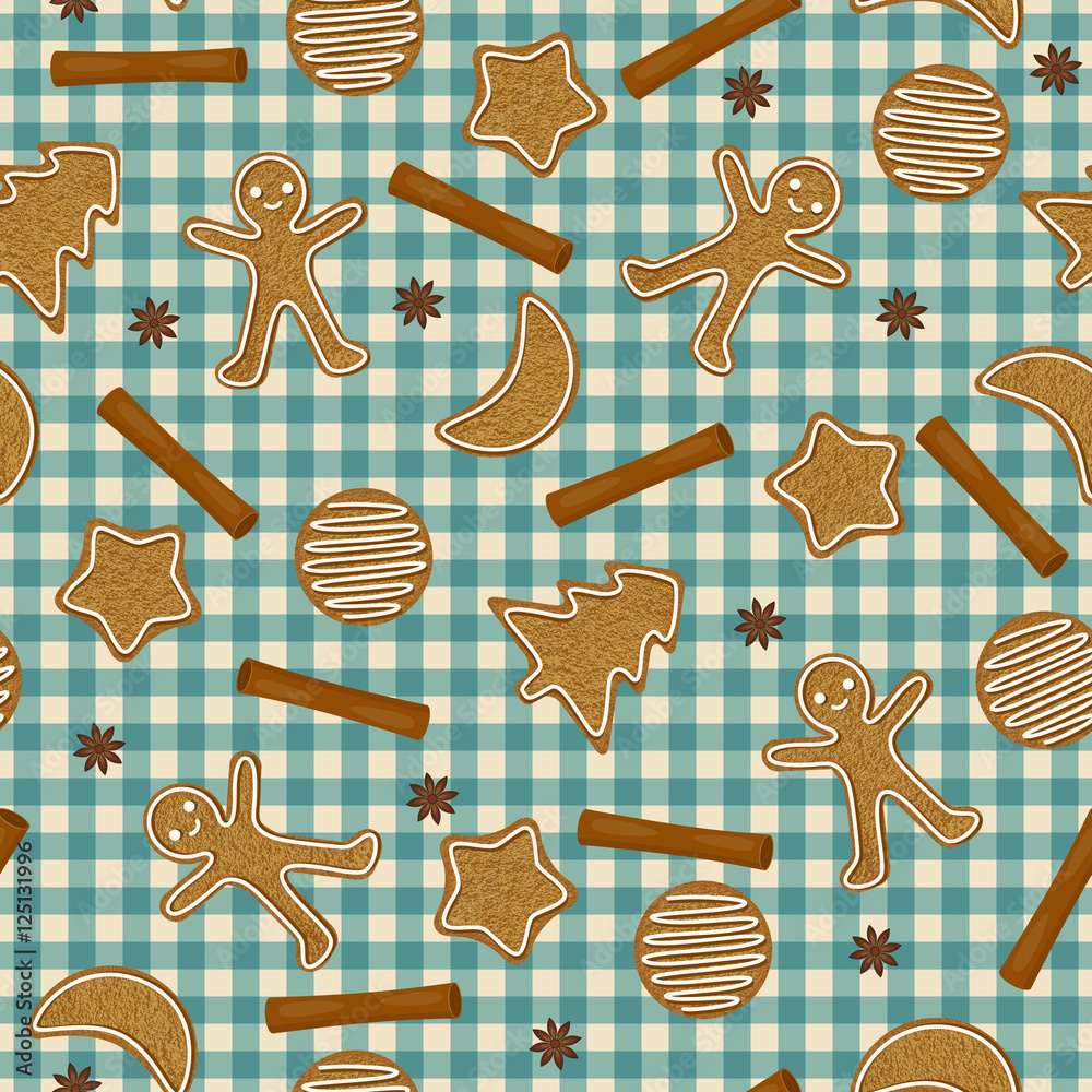 Christmas baking seamless wallpaper Stock Vector | Adobe Stock