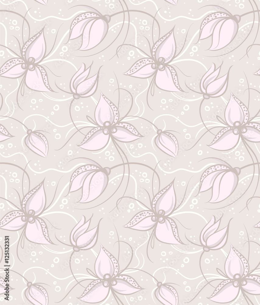 Seamless Floral Light Vector Background Seamless Floral Light Vector Background