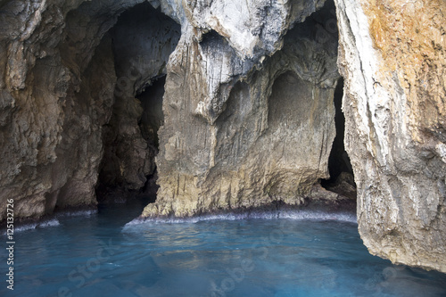 Sea caves along the coast