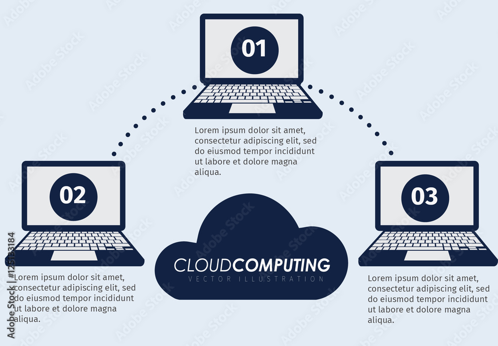 Minimalist Cloud Computing and Data Network Infographic Stock Template ...