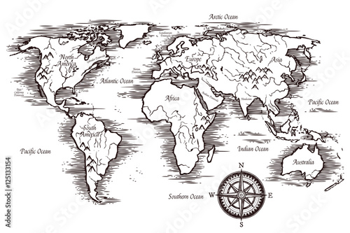 Sketch World Map Template