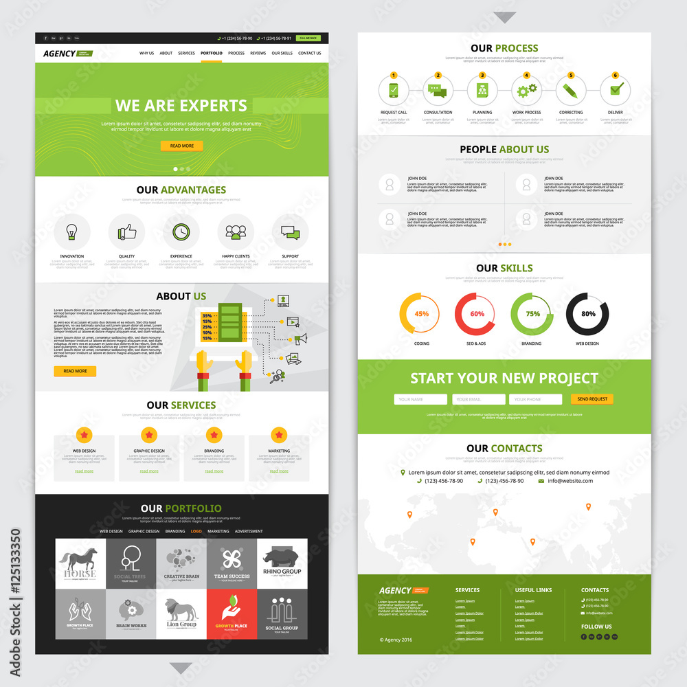 Web Page Vertical Design Set Web Page Vertical Design Set