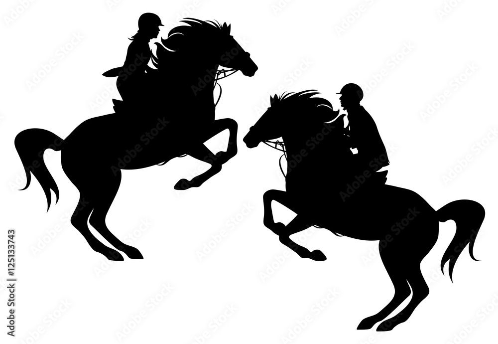 horseman black vector silhouette set horseman black vector silhouette set