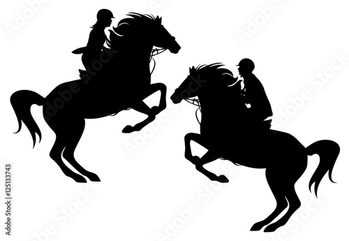 horseman black vector silhouette set