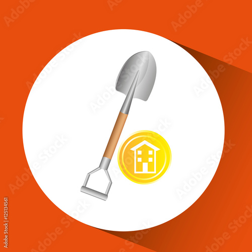 construction remodel shovel icon graphic vector illustration eps 10