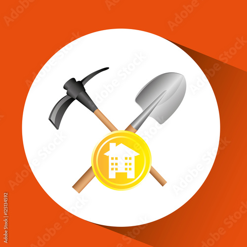 construction remodel tool shovel icon graphic vector illustration eps 10