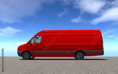 Van 3d ilustrator side view