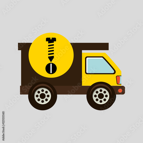 construction gear icon screw bolt vector illustration eps10