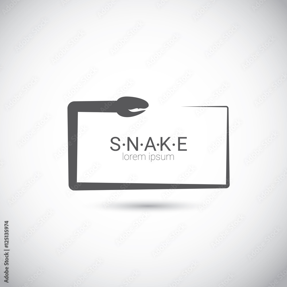 Naklejka premium vector snake simple black logo design element.