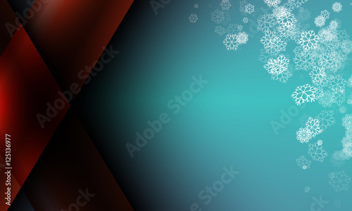 Snowflake on blue color Christmas field abstract background