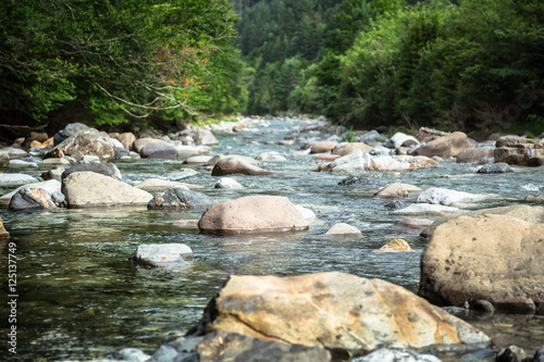 Ebro river through a valley in Cantabria, Spain