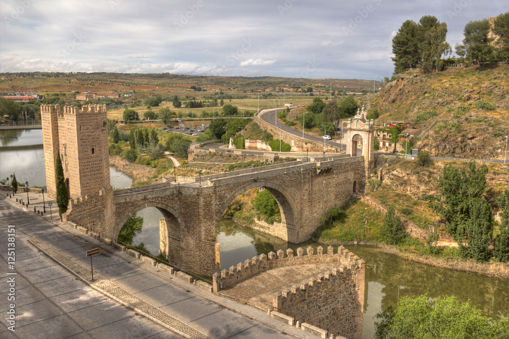 Alcantara Bridge in Toledo, Spain