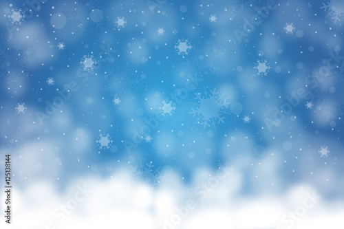 Blauer Hintergrund Weihnachten mit Schnee