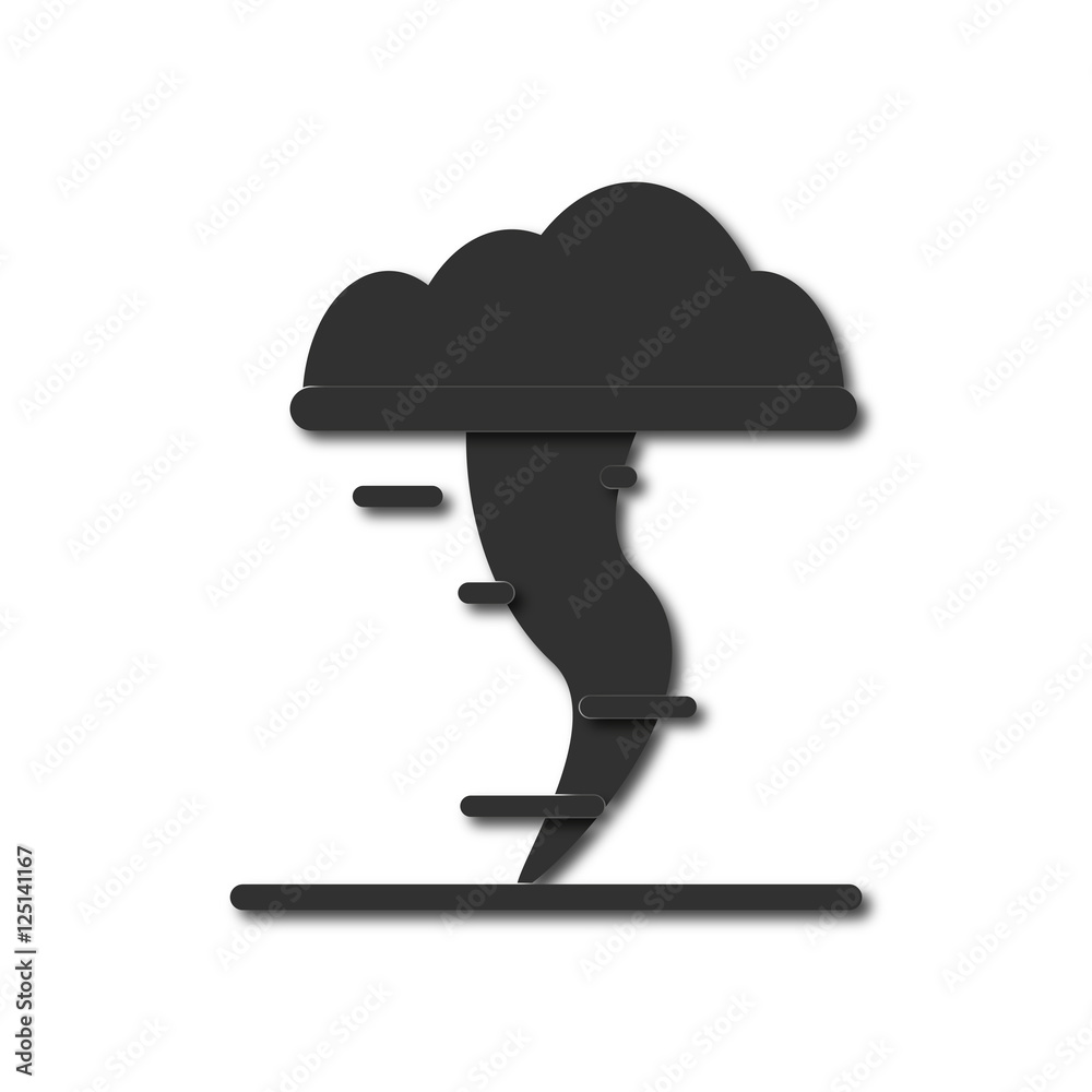 Black and white Vector illustration in flat design of Tornado Stock ...