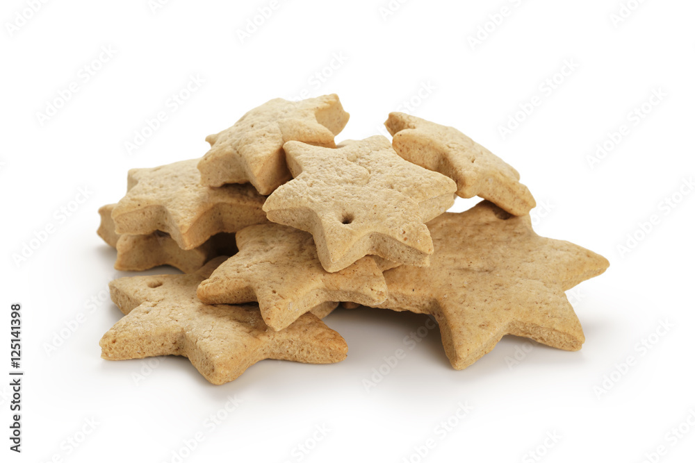 star shaped christmas cookies isolated