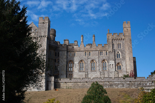 Arundel Castle against Bright Blue Sky
