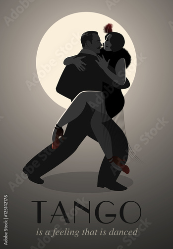 Passionate couple dancing tango