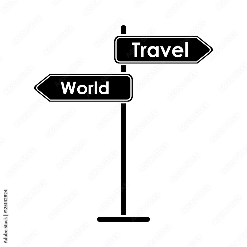 Travel and world road sign icon. trip vacation and tourism theme. Isolated design. Vector illustration Travel and world road sign icon. trip vacation and tourism theme. Isolated design. Vector illustration