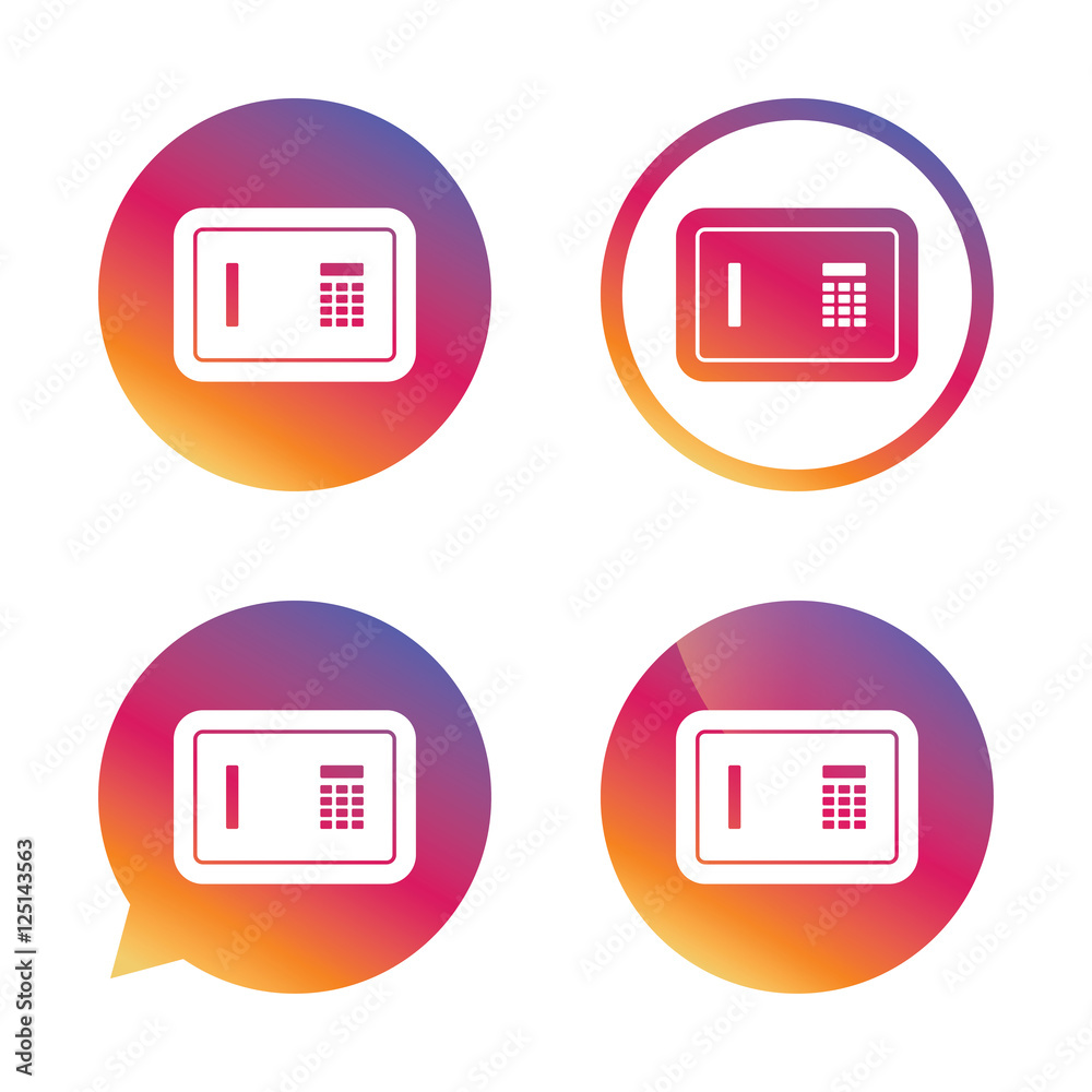 Safe sign icon. Deposit lock symbol. Safe sign icon. Deposit lock symbol.