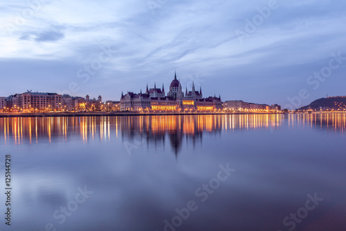Hungarian Parliament and the Gellert Hill at morning