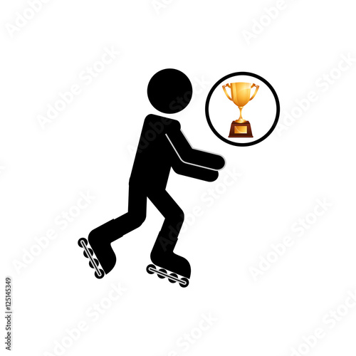 extreme sport avatar inline skate vector illustration eps 10