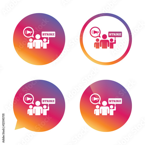 Strike sign icon. Group of people symbol.