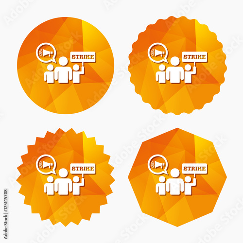 Strike sign icon. Group of people symbol.
