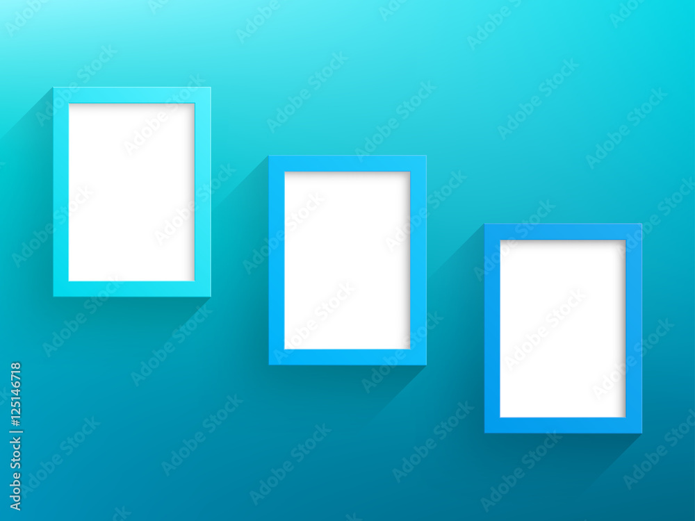 Vector 3 Blue Frames Design With White Background Vector 3 Blue Frames Design With White Background