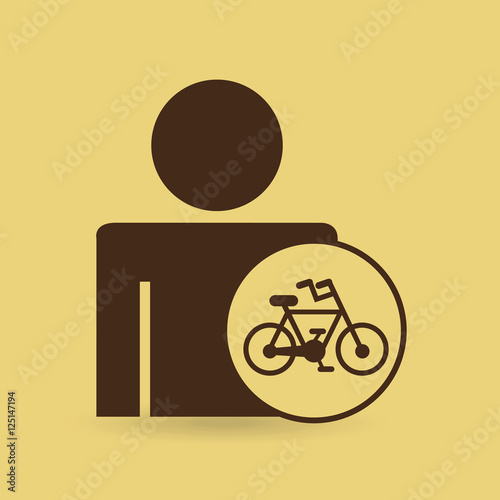 man silhouette bycicle icon design vector illustration eps 10